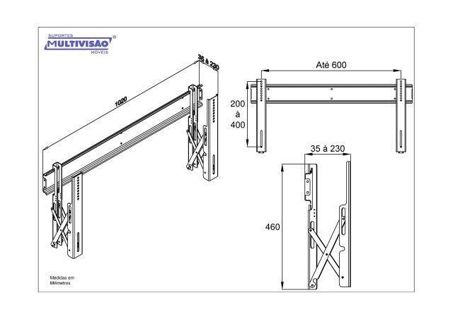 Imagem de VIDEO WALL 4042 Suporte de Parede para Monitor LFD de 40" a 42" - uso Profissional - Preto