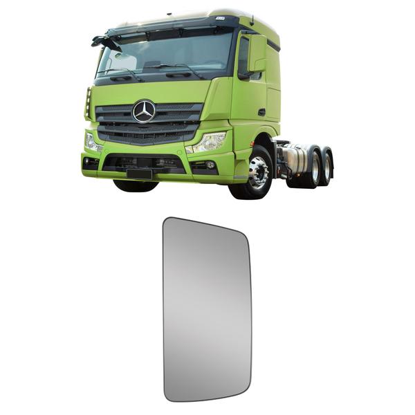 Imagem de Vidro espelho retrovisor c/ base convexo caminhão mb actros l/e