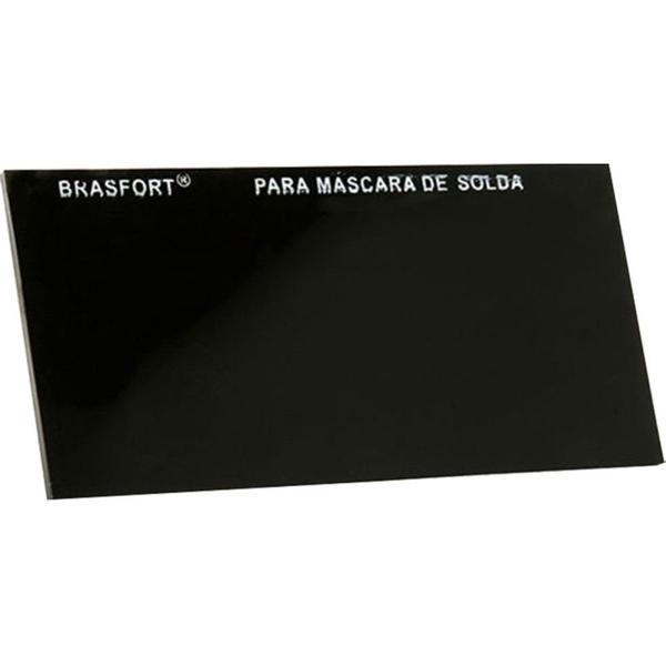 Imagem de Vidro Retangular Escuro Brasfort Para Mascara De Solda No.12 - Kit C/5 Pecas