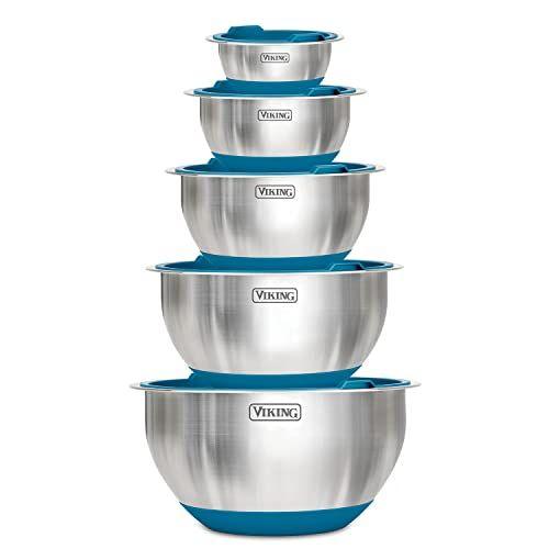 Imagem de Viking Culinary 10-Piece Inoxidável Conjunto de tigela de aço, teal (40015-9990TPLT1)