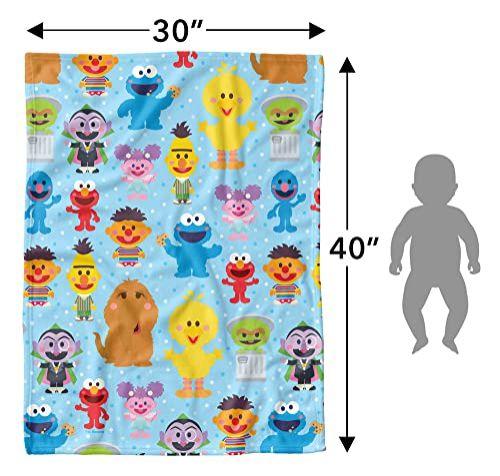 Imagem de Vila Sésamo Fleece Baby Cobertor, 30 "x40", Padrão de personagem bonito, Unissex para meninas e meninos, Bebês / Crianças