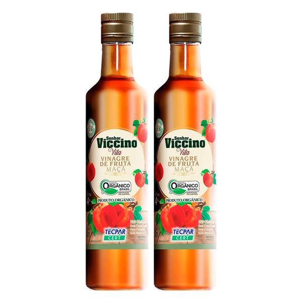 Imagem de Vinagre de fruta maçã Vita orgânico 500ml Senhor Viccino Kit com 2 Unidades