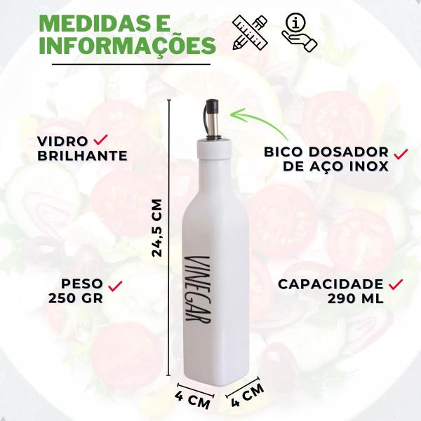 Imagem de Vinagreiro de Vidro Brilhante 290ml Garrafa Bico Dosador Inox