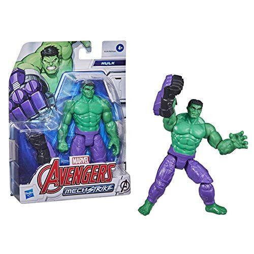 Imagem de Vingadores Marvel Mech Strike 6 polegadas Escala Action Figure Toy Hulk com compatível Mech Battle Accessory, para crianças de 4 anos ou mais, Preto