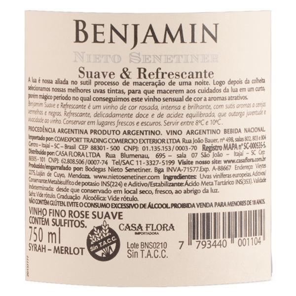 Imagem de Vinho Argentino BENJAMIN NIETO Rosé Suave 750ml