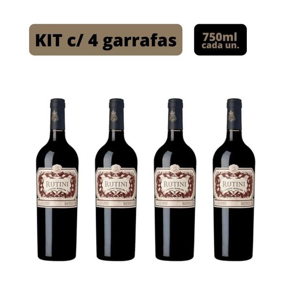 Imagem de Vinho Argentino Tinto Malbec Rutini Kit 4 Und  750ml