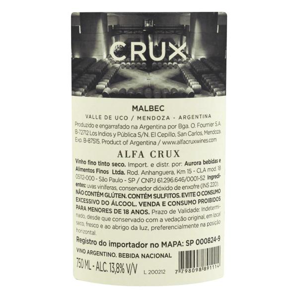 Imagem de Vinho Argentino Tinto Seco Crux Malbec Valle de Uco 750ml