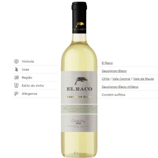 Imagem de Vinho Branco Chileno El Raco Sauvignon Blanc 750ml