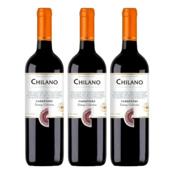 Imagem de Vinho Chileno Chilano Carmenere 750Ml (3 Garrafas)