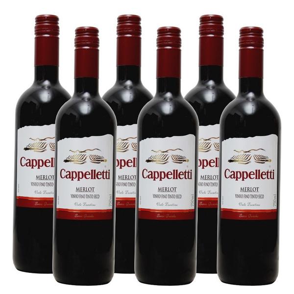 Imagem de Vinho Fino Merlot 750ml Cappelletti Vale Trentino Farroupilha Kit 6