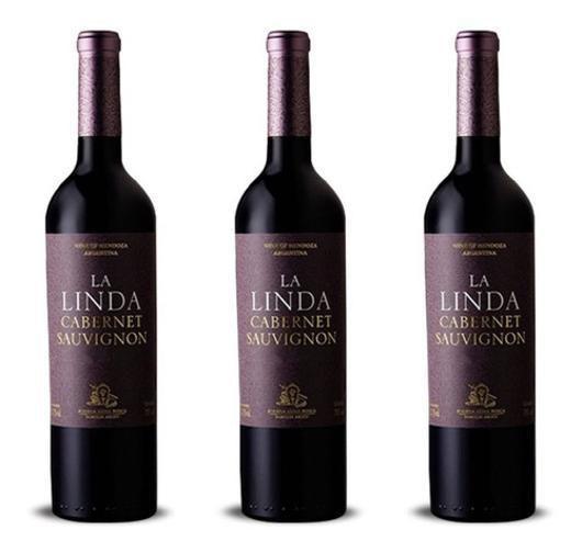 Imagem de Vinho La Linda Cabernet 750 Ml Kit Com 03 Unidades Argentino