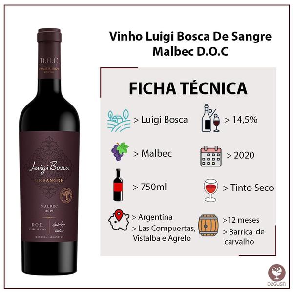 Imagem de Vinho Luigi Bosca De Sangre Malbec D.O.C - 750ml