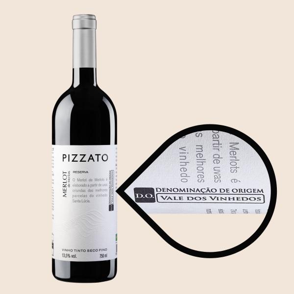 Vinho Merlot de Merlots Pizzato 750ml D.O.V.V Imagem de Vinho Merlot de Merlots Pizzato 750ml D.O.V.V