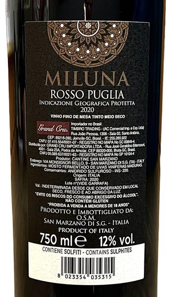 Imagem de Vinho Miluna Puglia Rosso  Kit com 3 Garrafas  Oferta