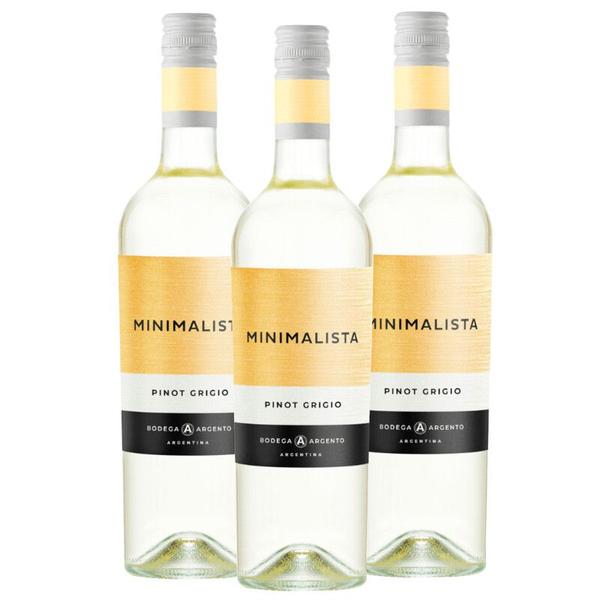 Vinho minimalista pinot grigio 750 ml kit com 3 garrafas - Bodega Argento Imagem de Vinho minimalista pinot grigio 750 ml kit com 3 garrafas