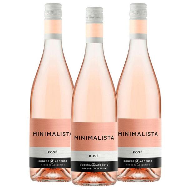 Imagem de Vinho minimalista rose 750 ml kit com 3 garrafas