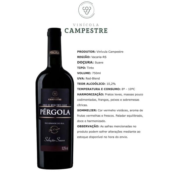 Imagem de Vinho Pérgola Tinto Suave Seleção 1l