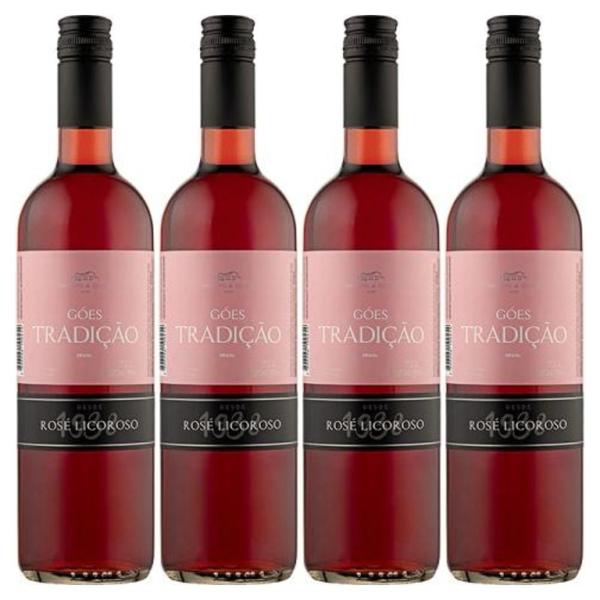 Imagem de Vinho Rosé Brasileiro Tradição Licoroso Doce 4 Garrafas 750ml