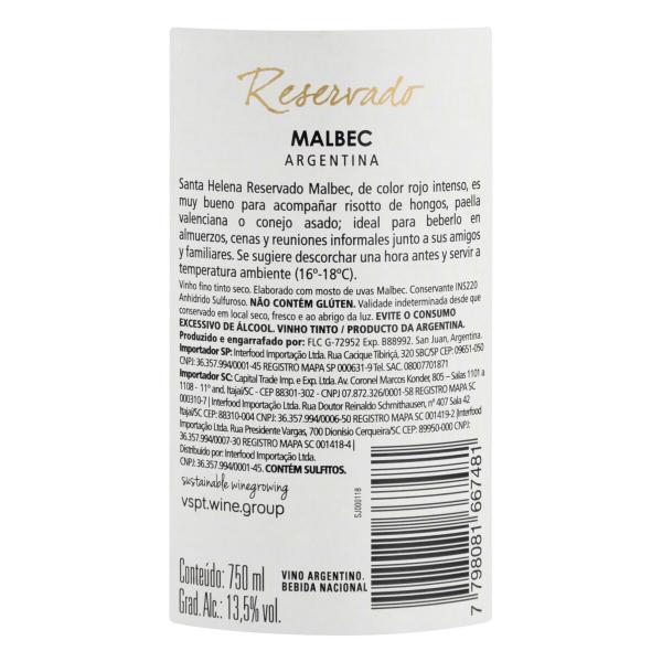 Imagem de Vinho Santa Helena Reservado Malbec 750ml