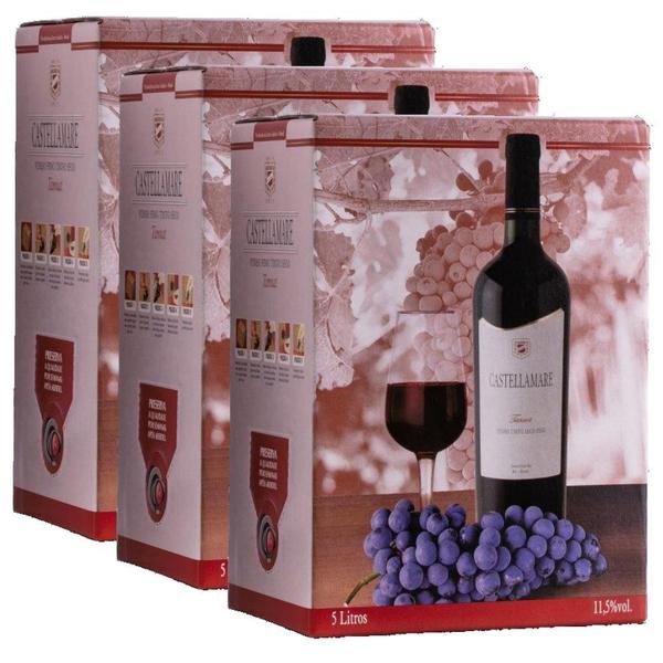 Imagem de Vinho Tannat Bag-in-Box 5L Castellamare Kit 3