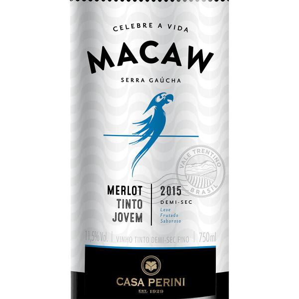 Imagem de Vinho Tinto Merlot Casa Perini Macaw 750ml Caixa 6un