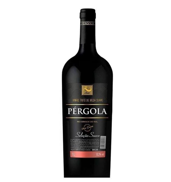 Imagem de Vinho Tinto Nacional Blend Pérgola Suave 1 Litro- kit 3un