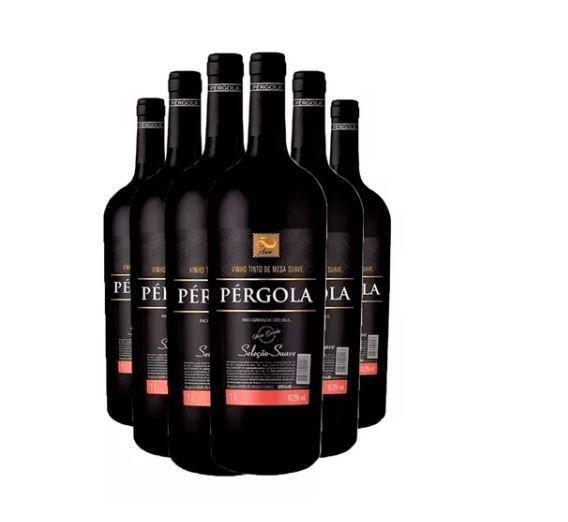 Imagem de Vinho Tinto Nacional Blend Pérgola Suave 1 Litro- kit 3un