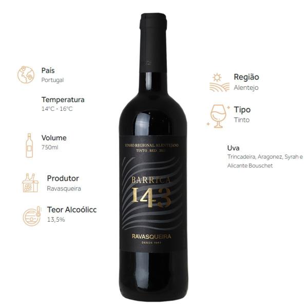 Imagem de Vinho Tinto Português Barrica 143 Ravasqueira Blend 750ml