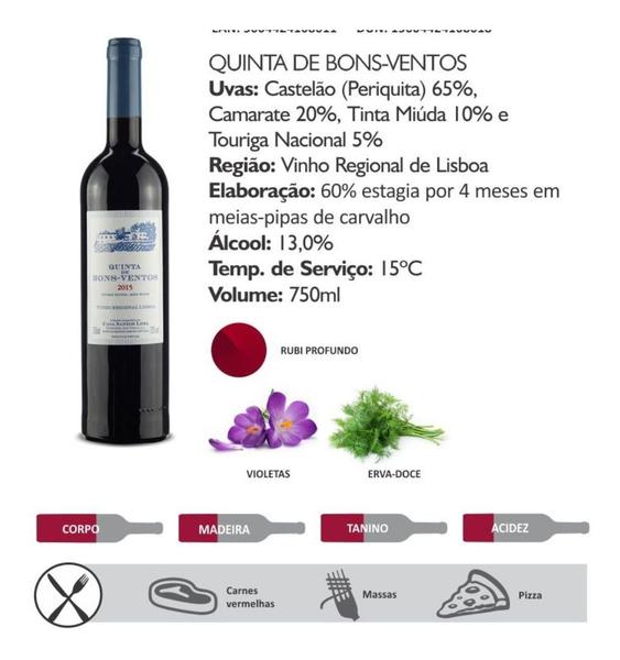 Vinho Tinto Quinta De Bons Ventos 750ml Imagem de Vinho Tinto Quinta De Bons Ventos 750ml