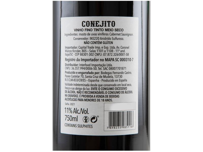 Imagem de Vinho Tinto Seco Conejito Cabernet Sauvignon