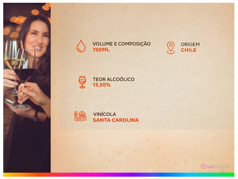 Vinho Tinto Seco Santa Carolina Reserva Merlot Chile 750ml Imagem de Vinho Tinto Seco Santa Carolina Reserva Merlot Chile 750ml