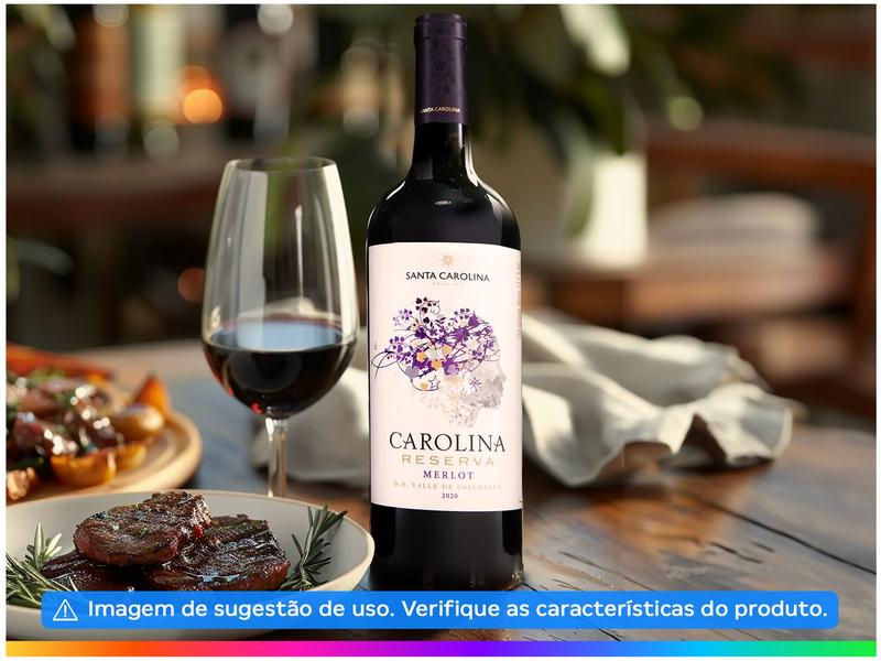 Vinho Tinto Seco Santa Carolina Reserva Merlot Chile 750ml Imagem de Vinho Tinto Seco Santa Carolina Reserva Merlot Chile 750ml