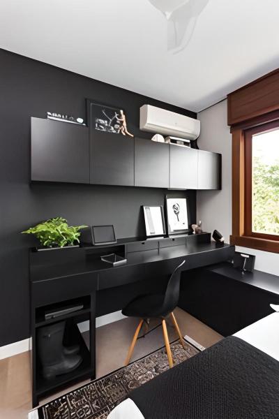 Imagem de Vinil Adesivo Preto Fosco Envelopar Móveis Decoração 2m x 60cm