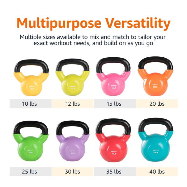 Imagem de Vinil Kettlebell Amazon Basics 13,6 kg roxo claro