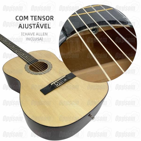 Imagem de Violão Acústico Clássico Madeira Corda De Nylon Mxt 39 Polegadas Com Tensor