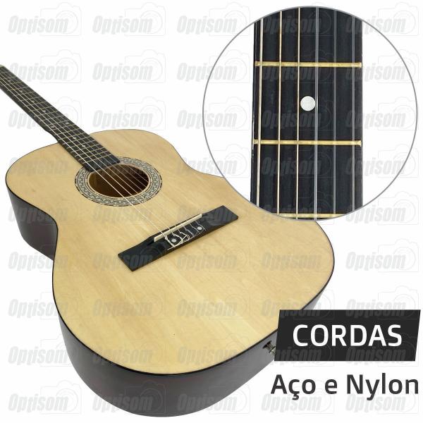 Imagem de Violão Acústico Clássico Madeira Corda De Nylon Mxt 39 Polegadas Com Tensor