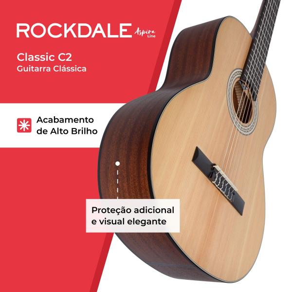 Imagem de Violão Clássico Rockdale Classic C2 Cor Natural Brilhante Destro