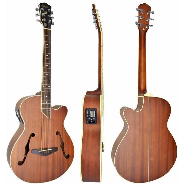 Imagem de Violao Elétrico Mini Jumbo Aço Hofma Hmf240 Satin Natural