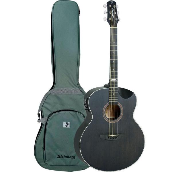 Imagem de Violão Elétrico Strinberg Sj201hc Tos Tobacco Satin Com Capa