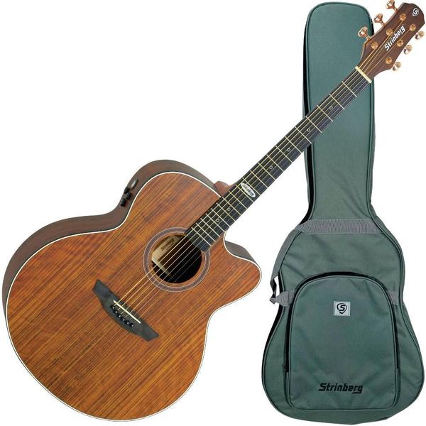 Imagem de Violão Elétrico Strinberg Sj300c Ws Walnut Satin Com Capa