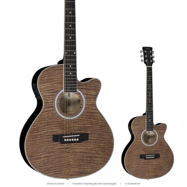 Imagem de Violão Elétrico Vogga VCE330 Aço Mini Jumbo Mahogany Flamed