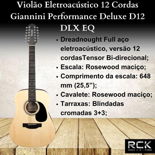 Imagem de Violão Eletroacústico 12 Cordas Giannini Performance Deluxe D12 DLX EQ