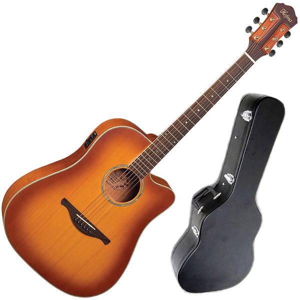 Imagem de Violão Eletroacústico Aço Hofma Hmp350 Stys Amarelo Fosco Com Hardcase