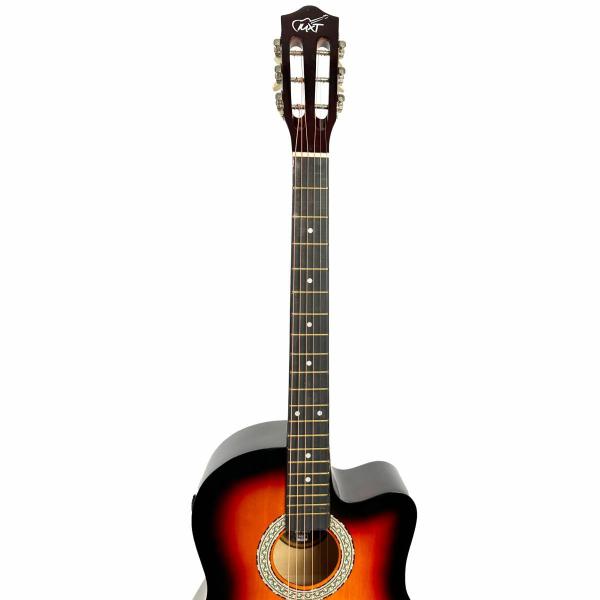 Imagem de Violão Eletroacústico Cutway Aço 39" Mxt Sunburst Com Equalizador E Capa Marrom e Preto