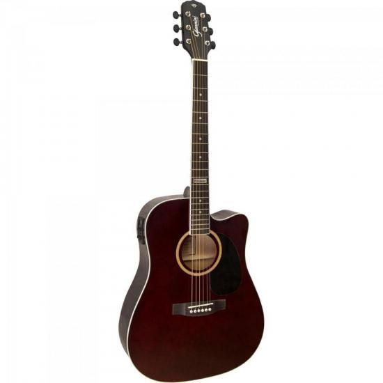 Imagem de Violao Eletroacustico Dreadnought FOLK Cutaway ACO GF-1D CEQ Translucent DARK Wine Giannini