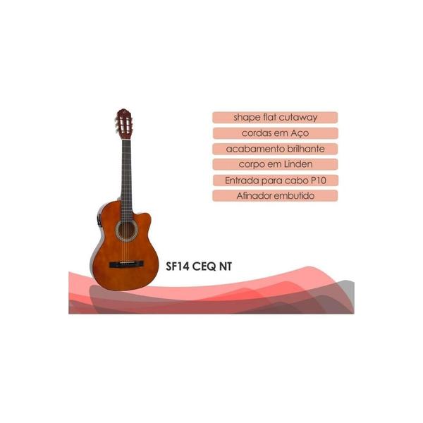 Imagem de Violão eletroacústico giannini flat cutaway sf-14 ceq aço