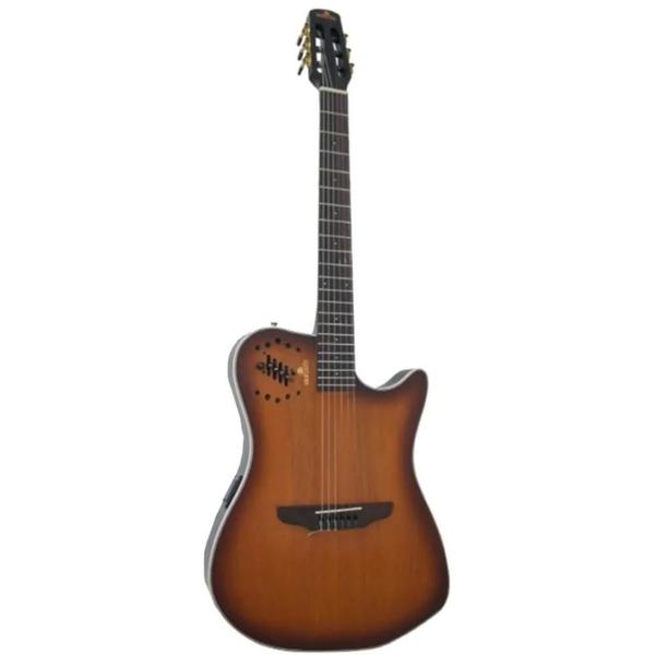 Imagem de Violão Flat Marquês Vn12 Castanho burst Nylon Eletrico c/ equalizador tipo godin