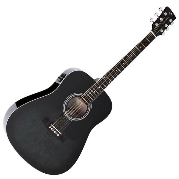 Imagem de Violao Folk Eletrico Vogga Vck380 Bmf Preto Flamed