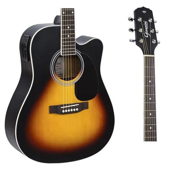 Imagem de Violão Folk Eletroacústico Aço GIANNINI GDC-1 CEQ Satin Vintage Sunburst *