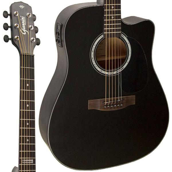 Imagem de Violão Folk Giannini GF1D Ceq SBK Satin Black Cutway Aço